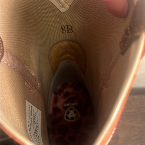 Ariat Women's Heeled Boots - Coral & Brown Cowgirl Boots - Picture 6 of 9